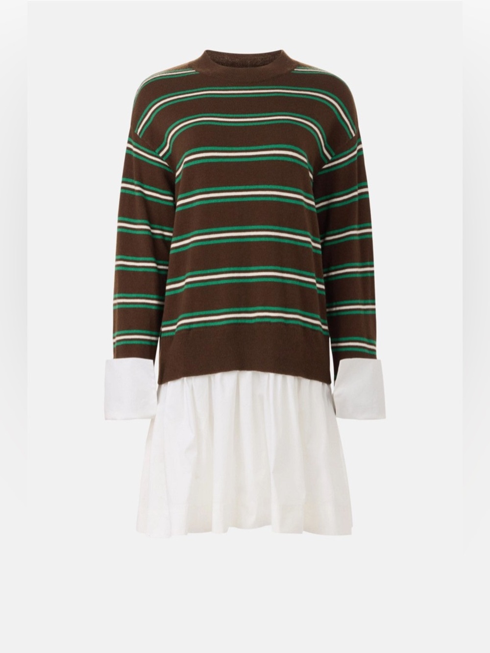 Simon Miller Women's Green Pip Poplin Combo Dress Small Wool blend - Picture 3 of 5